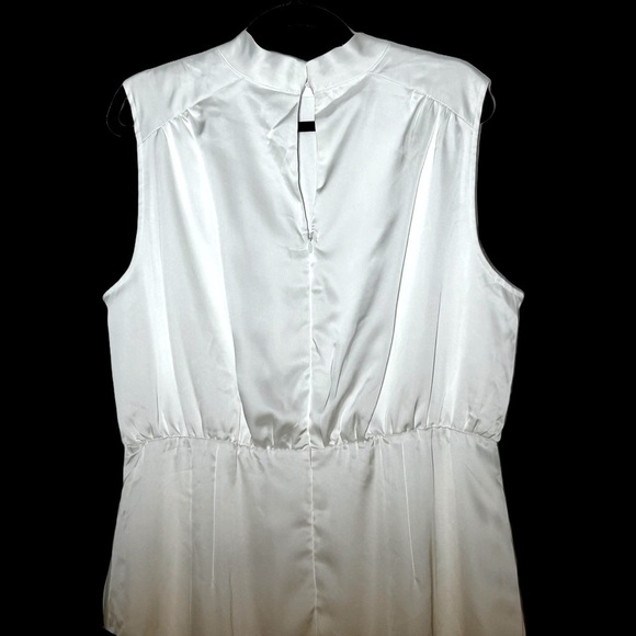 NWT Lulus Classic Elegance White Satin Sleeveless Mock Neck Mini Dress, Size XS - Picture 8 of 15